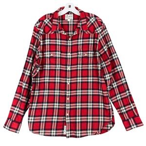 Lucky Brand Shirt‎ Mens L Plaid Flannel Western Heritage Americana Cabincore